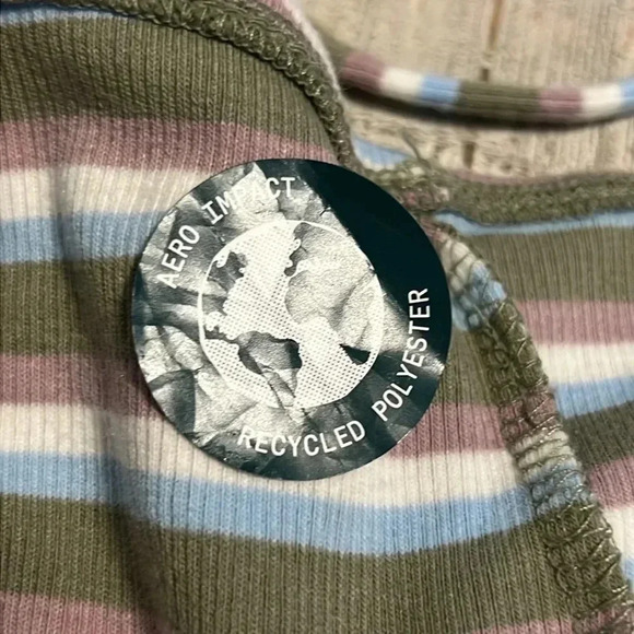 Juinors Aeropostale NWT XL striped‎ grn blue white purple halter top - Picture 7 of 7